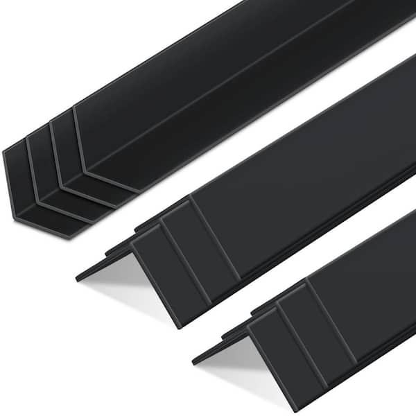 2-3/8 in. x 4 ft. Vinyl Black Wall Corner Protector Guards for Drywall Walls Avoid Scratching (10-Pack)