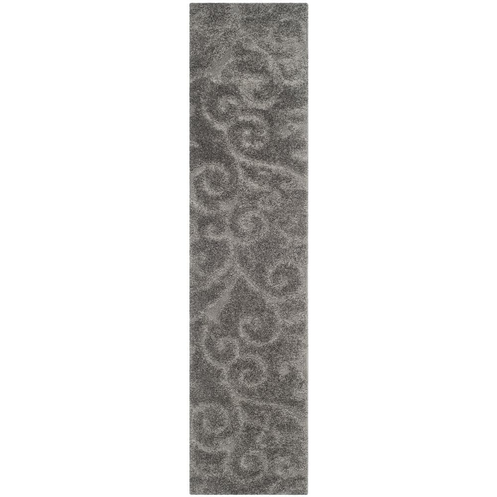 Florida Shag Gray 2 ft. x 9 ft. Floral Runner Rug price history on PriceWatchPro