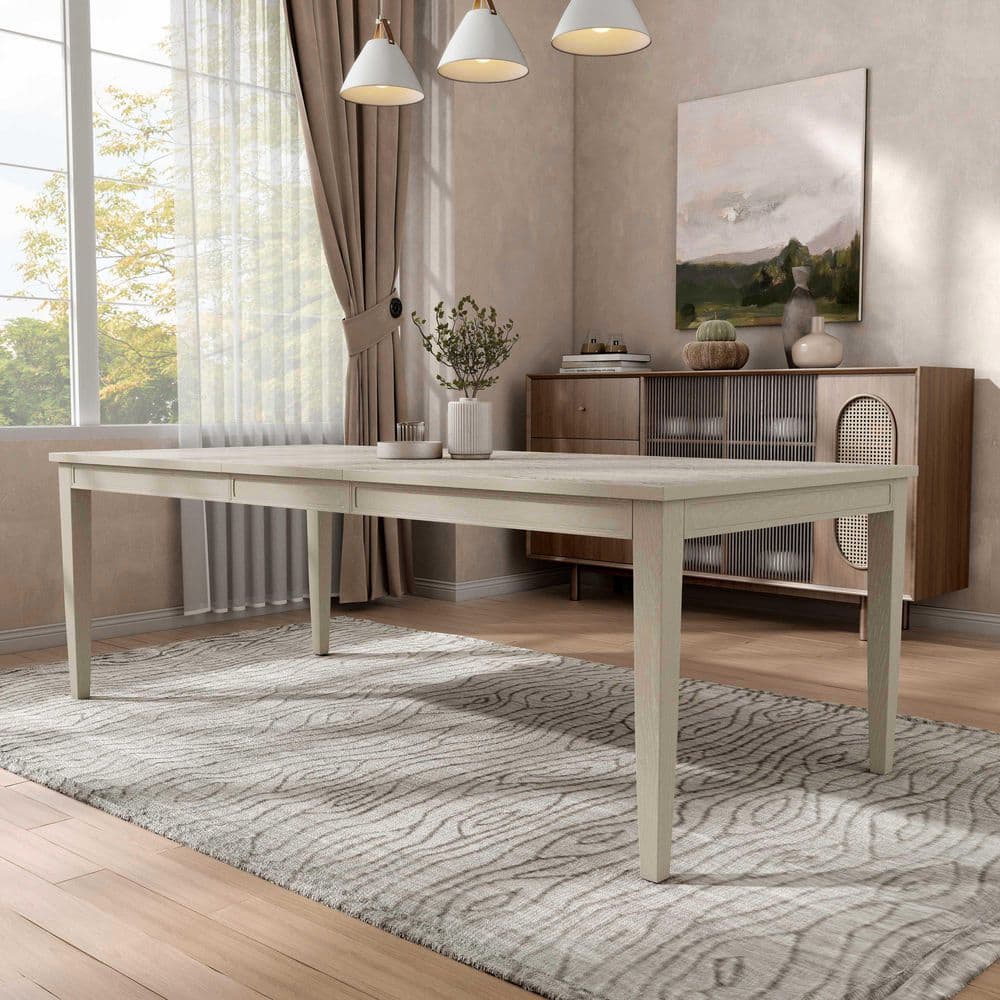 Billa Light Oak Wood 90 in. 4 Legs Extendable Dining Table (Seats 8)