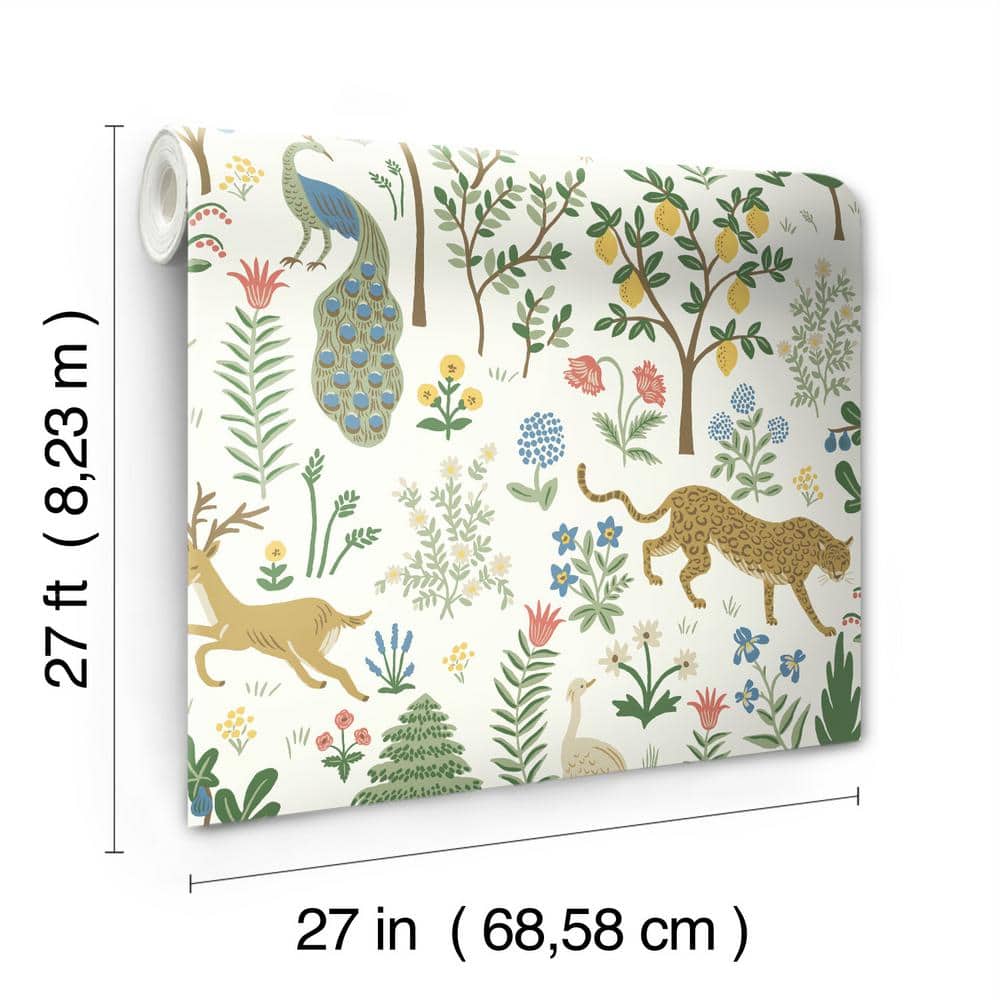 White and Brown Non-Woven Forest Scene Wallpaper