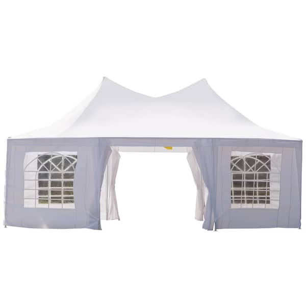 Outsunny Gazebo Marquee Party Tent Steel Frame 4x4 m White