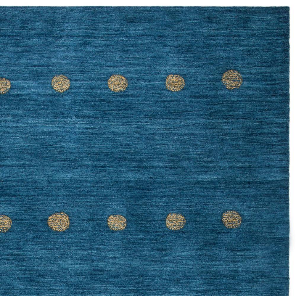 Hand-Knotted Blue Wool Square Area Rug