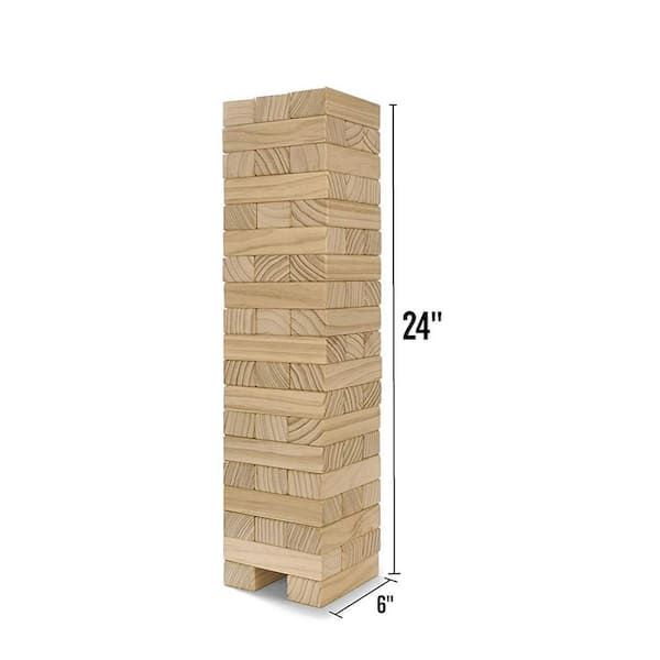 Yard Games Large Jr. Tumbling Timbers 21 Wood Block Stacking Game, Natural  in 2023