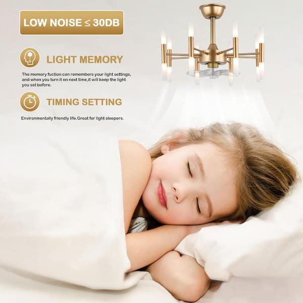 Farrell 23 in. Indoor French Gold Luxury Ceiling Fan with Lights, 6-Speed Reversible Quiet DC Motor Ceiling Fan w/Remote