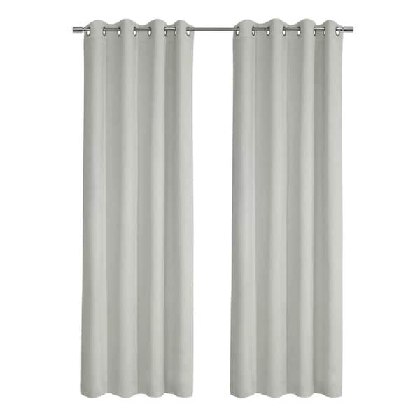 Unbranded Navar White Polyester Faux Seude 54 in. W x 108 in. L Grommet Indoor Blackout Curtain (Single Panel)