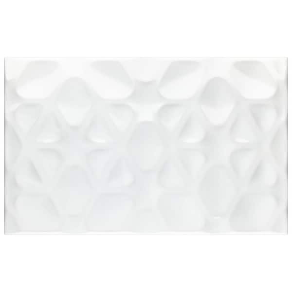 Merola Tile More Pure Glossy White 9-7/8 in. x 15-3/4 in. Ceramic Wall Take Home Tile Sample
