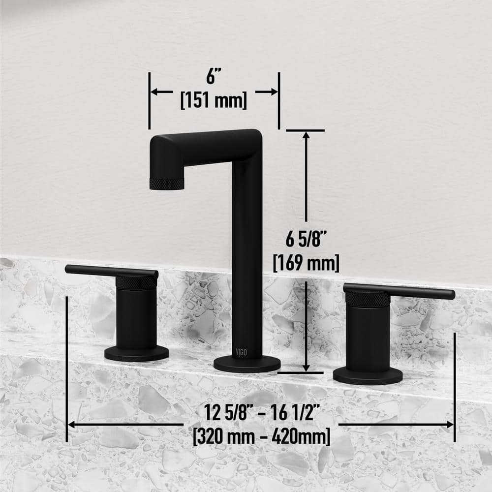 Sterling 8" Matte Black Nickel Widespread Bathroom Faucet