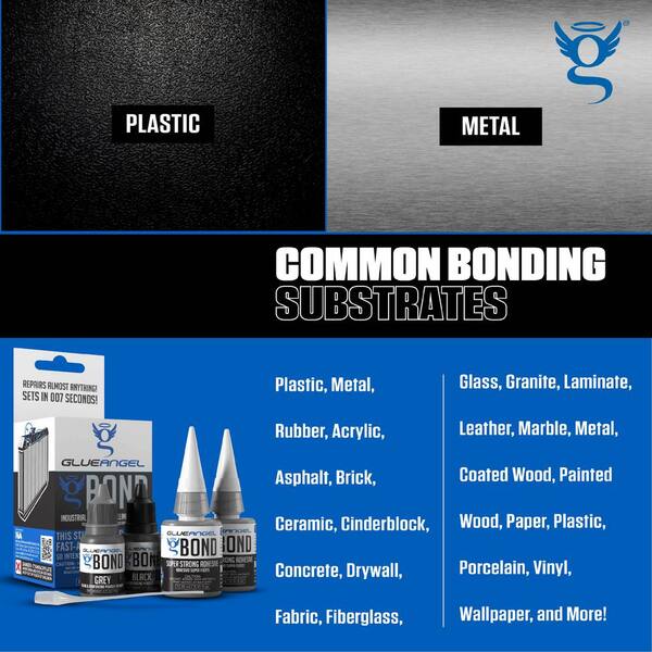 GlueAngel - GBond 0.71 fl. oz. / 1.41 oz. Industrial Adhesive Super Glue and Filling Powder for Metals and Plastics