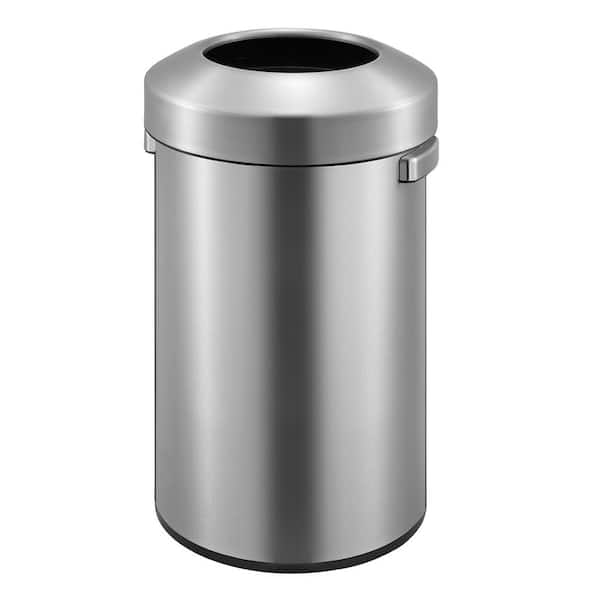 EKO Urban Commercial Stainless Steel 60Liter/15.8 Gallon Round Open Top Trash Can