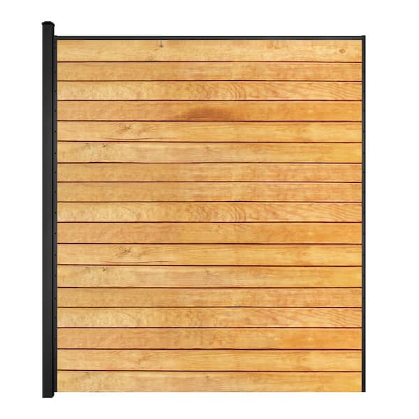 Slipfence 6 ft. x 8 ft. Horizontal Aluminum Fence Panel Including one 12 ft. Post, ready to add 17 units of 5/4 in. deck boards