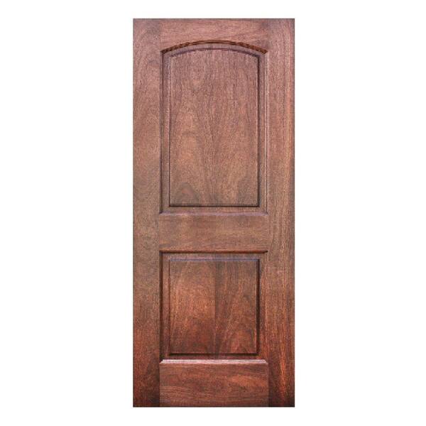 Krosscore 2-Panel Arch Top Honeycomb Core Mahogany Wood Single Prehung Interior Door