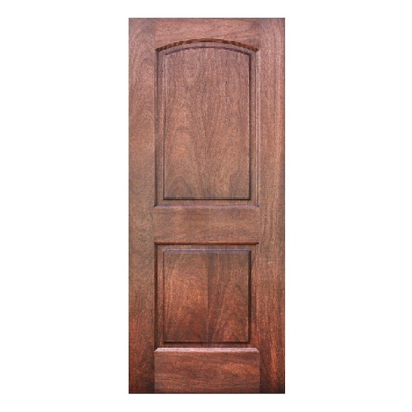 Krosscore 2-Panel Arch Top Honeycomb Core Mahogany Wood Single Prehung Interior Door