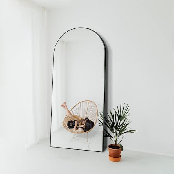 23.6 in. W x 71.5 in. H Modern Arch Full Length Black Wall Mounted/Standing Mirror Floor Mirror