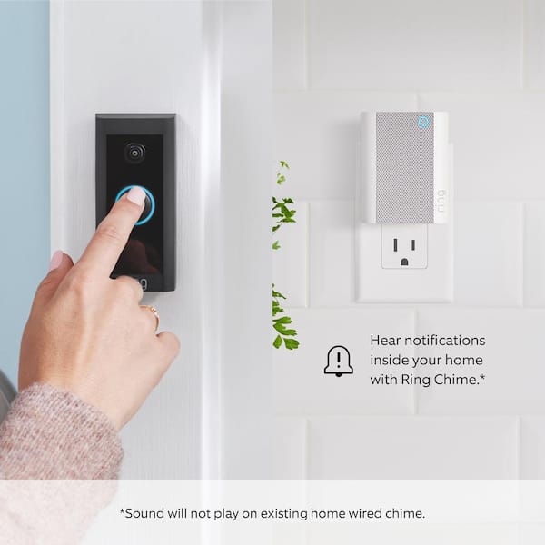 Ring Wired Video Doorbell with Indoor Cam 2nd Gen, Black