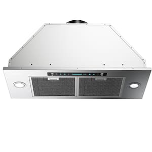 27.75 in. 900 CFM Ducted Insert Range Hood in Stainless Steel with LED Lights