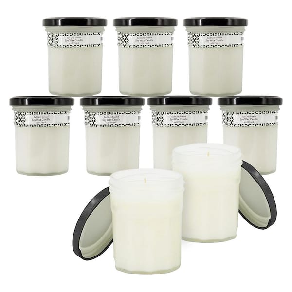 5.2 Oz. White Earl Grey Scented Soy Wax Candles - 28-Hours - (Set of 9)