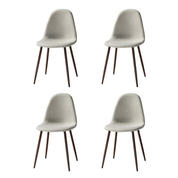 JAYDEN CREATION Qunduz Beige Upholstery Dining Chair with Transfer Print (Set of 4)