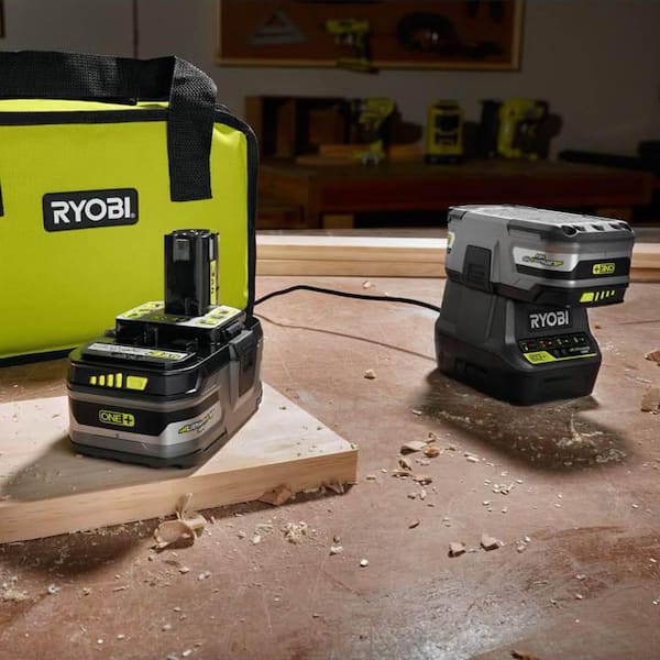 RYOBI - 18-Volt ONE+ LITHIUM+ HP 3.0 Ah Battery (2-Pack) Starter Kit with Charger and Bag