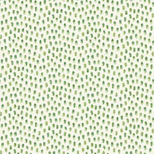 Sand Drips Green Painted Dots Matte Paper Pre-Pasted Wallpaper Sample