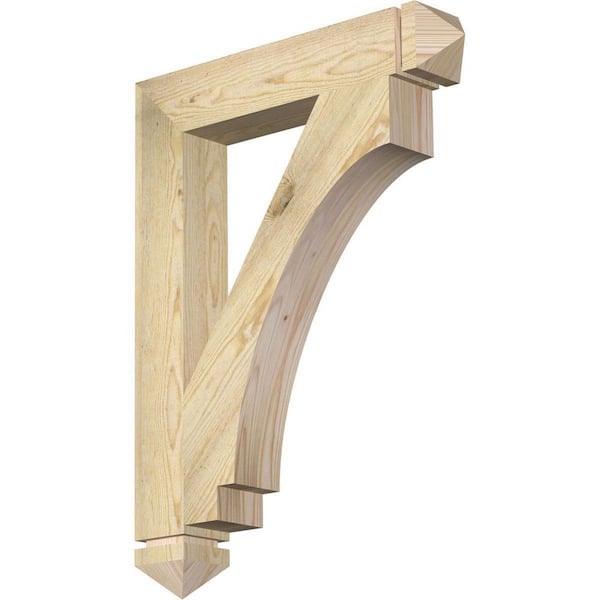 Ekena Millwork 4 in. x 32 in. x 24 in. Douglas Fir Imperial Arts and Crafts Rough Sawn Bracket