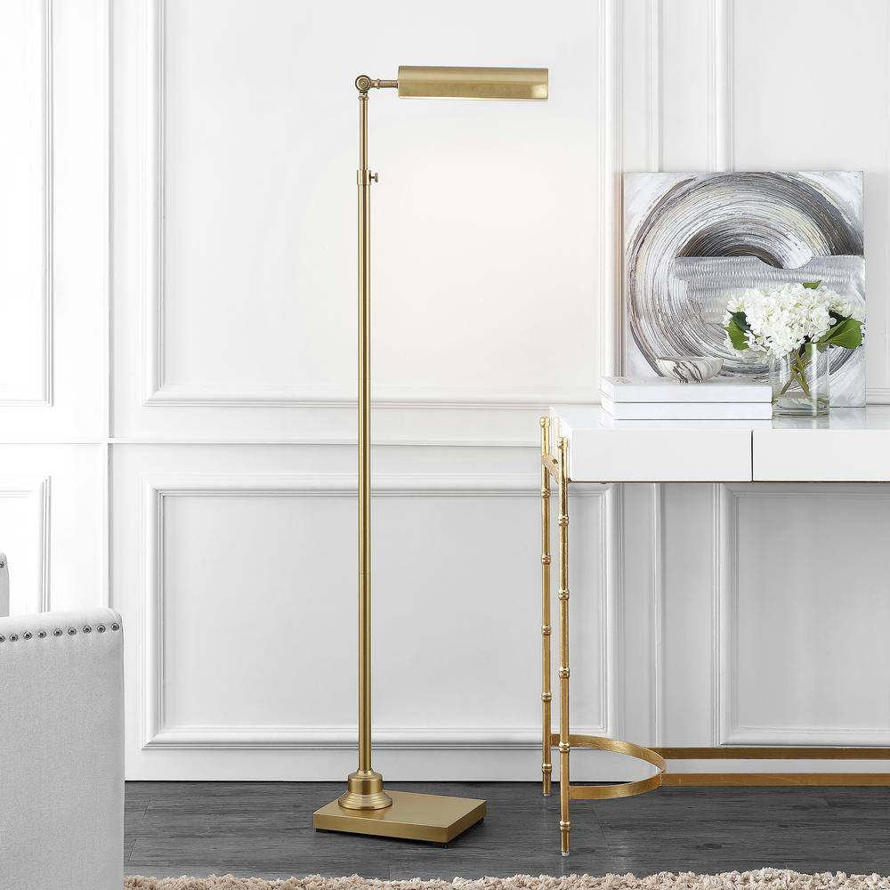 Adjustable Brass Gold Pharmacy Floor Lamp