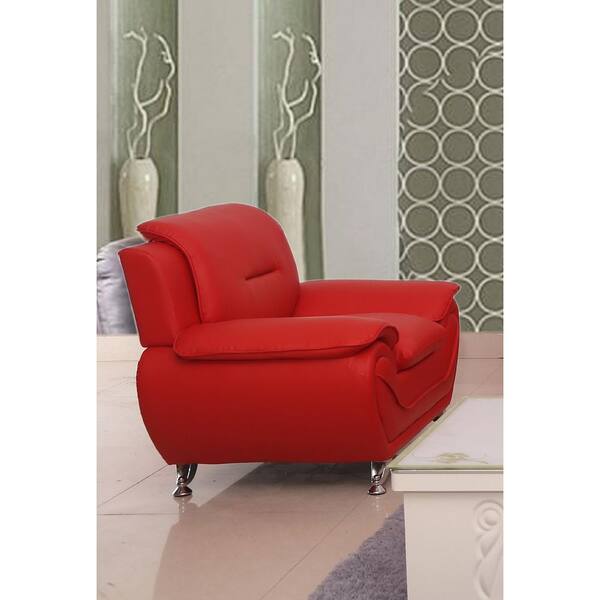 Modern red leather discount chair