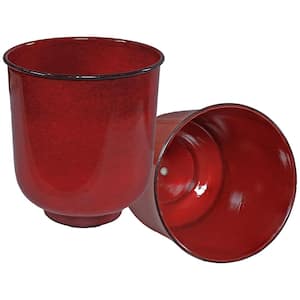 Vivian Metal Outdoor Planter - Ruby Molten Glaze - (Set of 2)