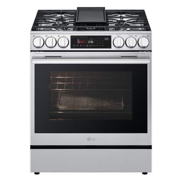 30 in. 6.3 cu. ft. Smart Oven 5-Burner Gas Range in Stainless Steel with ProBake Convection, Instaview, Air Fry