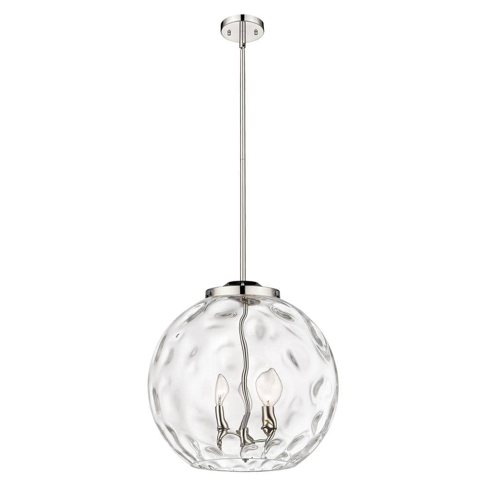 Athens Water Glass 60-Watt 3-Light Polished Nickel Shaded Mini Pendant Light with Clear Water Glass price history on PriceWatchPro