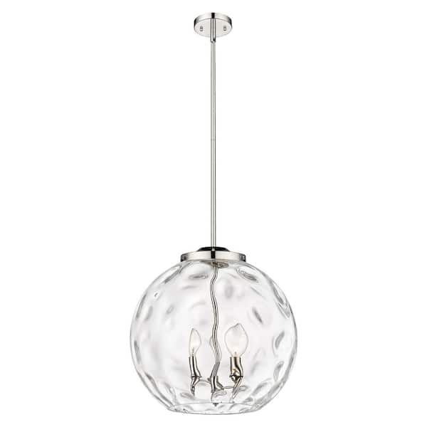 Innovations Athens Water Glass 60-Watt 3-Light Polished Nickel Shaded Mini Pendant Light with Clear Water Glass
