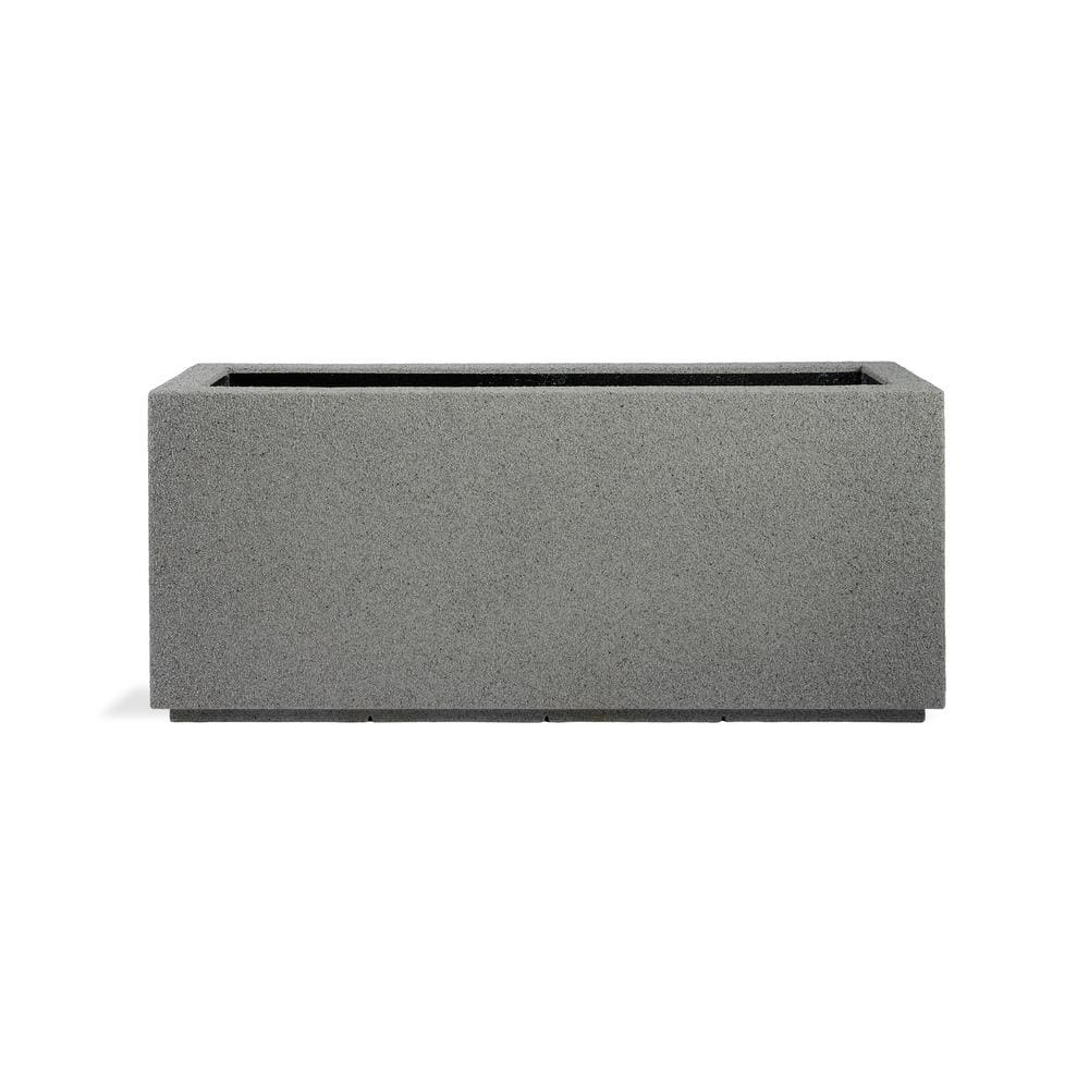 Gray Granite Extra Large Polymer Outdoor Rectangular Planter