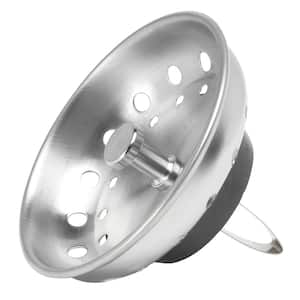 3/2 in. Fixed Post Kitchen Sink Strainer in Brushed Stainless Steel