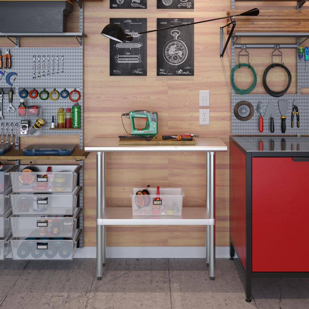 36" Stainless Steel Work Table with Galvanized Undershelf