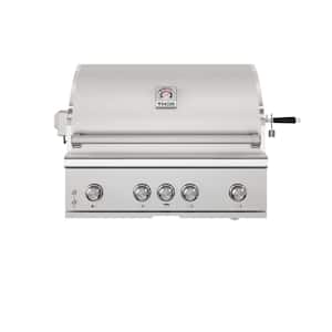 36 in. 4-Burner Built-In Propane Gas Grill in Stainless Steel with Infrared Burner, Ceramic Briquette and Rotisserie