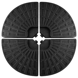 14 lbs. HDPE Plastic Patio Umbrella Base in Black (Set of 4)
