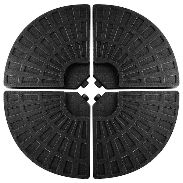 Alpulon 14 lbs. HDPE Plastic Patio Umbrella Base in Black (Set of 4)