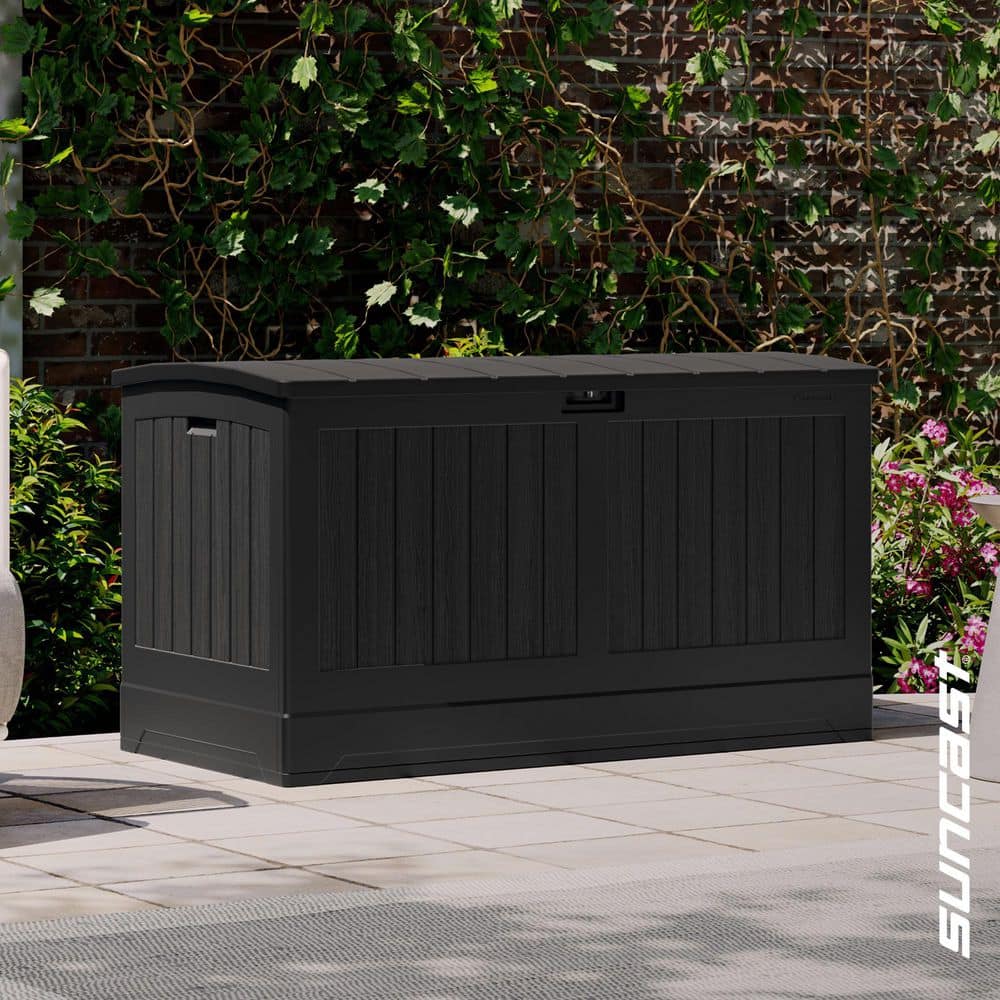 Suncast 200 Gal. Plastic Deck Box BMDB200BK - The Home Depot