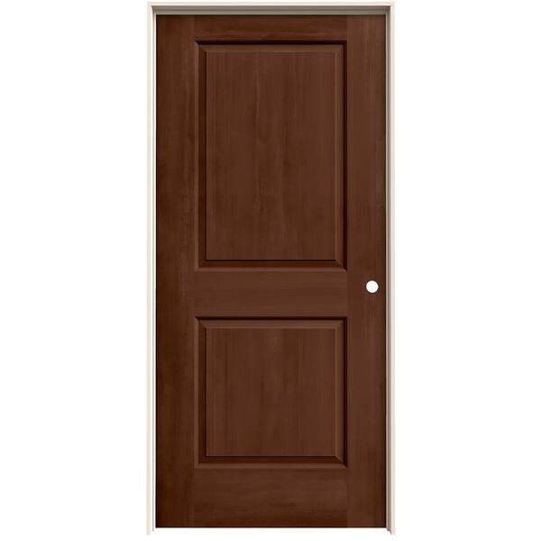 JELD-WEN 36 in. x 80 in. Cambridge Milk Chocolate Stain Left-Hand Molded Composite Single Prehung Interior Door