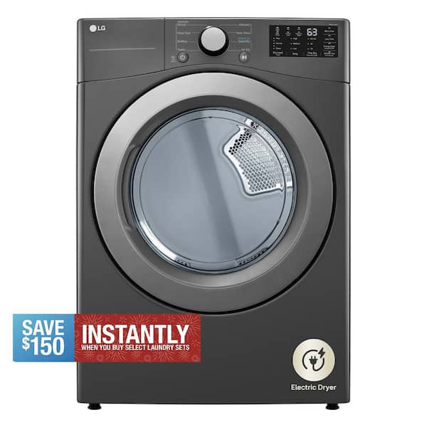 7.4 cu. ft. Vented Stackable Electric Dryer in Middle Black with Sensor Dry Technology