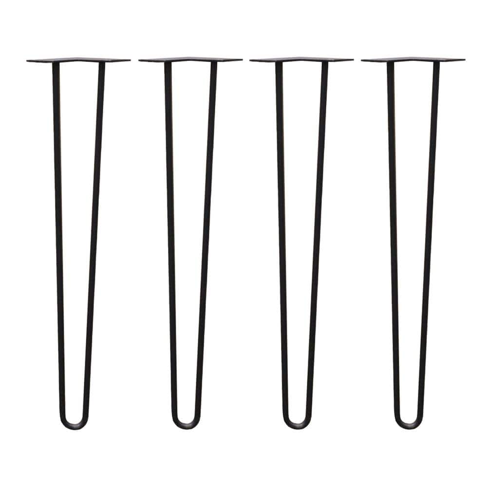 24 in. Black Steel 2-Rod Hairpin Leg (4-Pack) price history on PriceWatchPro