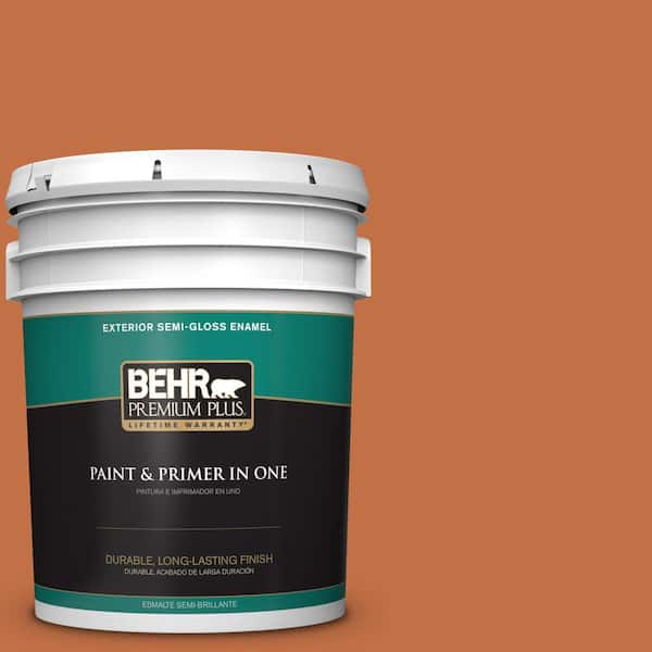 BEHR Premium Plus 5-gal. #M220-7 Jack O Lantern Semi-Gloss Enamel Exterior Paint