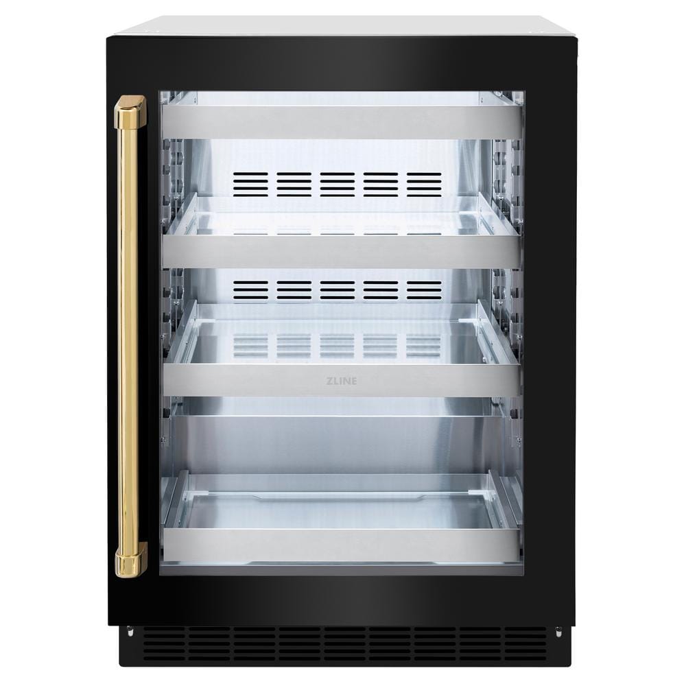 Touchstone 24 in. Single Zone 151 Can Beverage & Wine Cooler with Glass Door in Black Stainless Steel and Polished Gold price history on PriceWatchPro