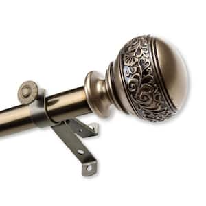 48 in. to 84 in. Adjustable 13/16 in. Douglas Single Curtain Rod in Antique Brass