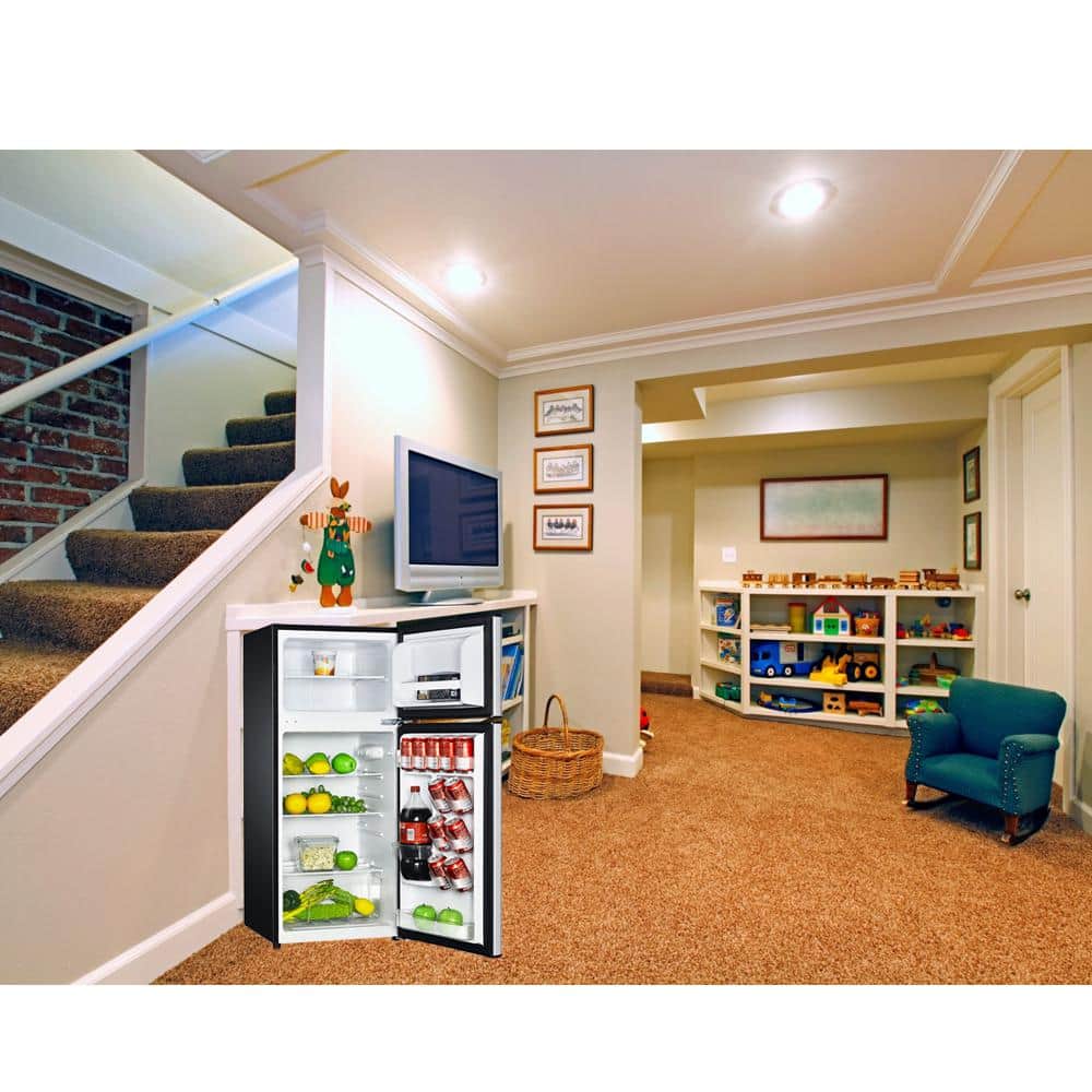Compact Stainless Steel Top Freezer Refrigerator with Smart Features