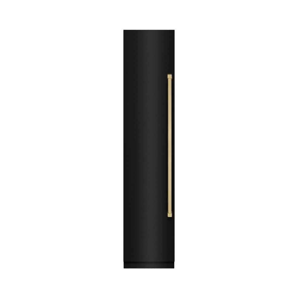 18 in. 8.6 cu. ft. Black Stainless Left Hinge Upright Column Freezer in Graphite Gray and Champagne Bronze Accents