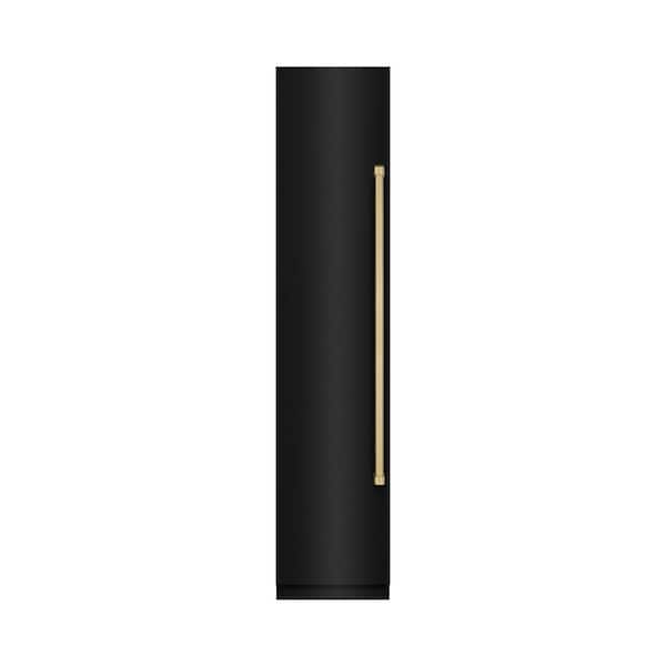 18 in. 8.6 cu. ft. Black Stainless Left Hinge Upright Column Freezer in Graphite Gray and Champagne Bronze Accents
