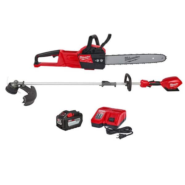 Milwaukee M18 FUEL 16 in. 18-Volt Lithium-Ion Battery Brushless Cordless  Chainsaw Kit & M18 FUEL String Trimmer Combo Kit(2-Tool) 2727-21HD-2825-20ST