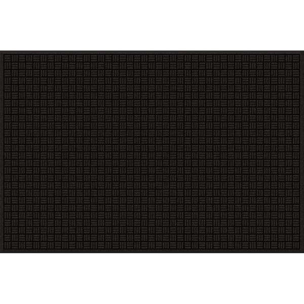 TrafficMaster 48 in. x 72 in. Black Recycled Rubber Commercial Door Mat