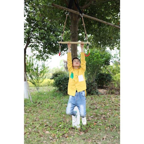 Lelly Q Children Hanging Ring Kids Trapeze Swing Bar with Rings with Hanging Ropes A Pair of Adjustable Plastic Children Swing Gym Fitness Exercise Sports Hanging Ring for Children Kids