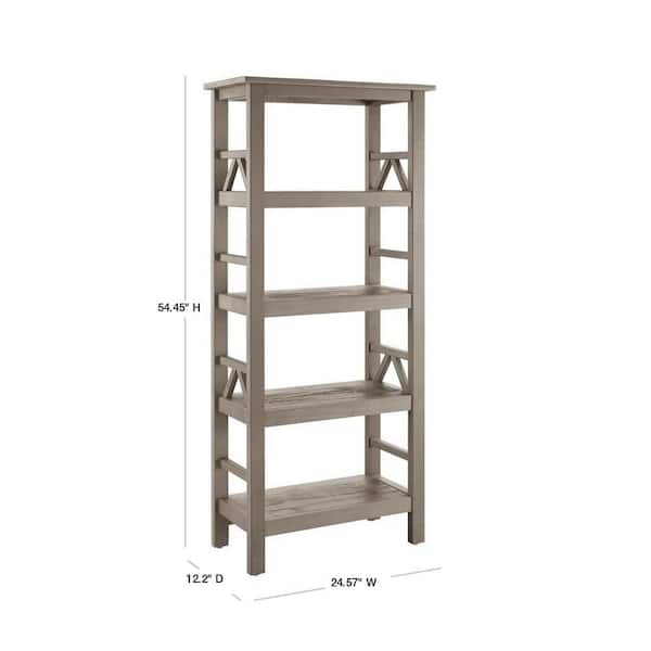 Linon Home Decor 54 45 In Drift Wood 4, Etagere Bookcase Wooden